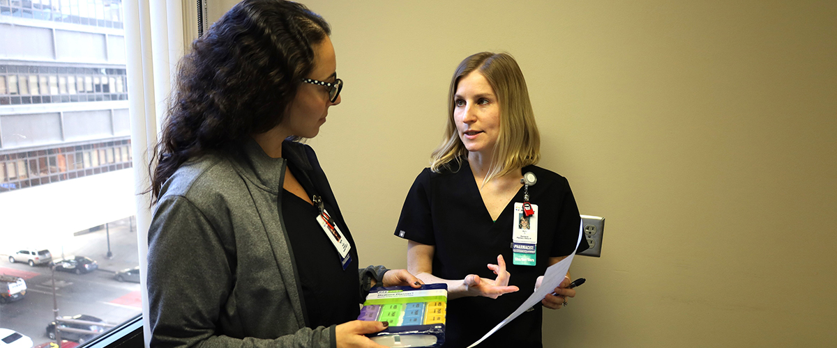 nurses talking inside